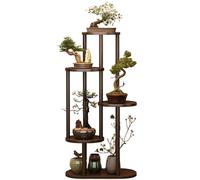 SIUQCGIPRT Plant Stand Plant Stand Indoor Corner Wood Plant Shelf for Multiple Plants Tall Round Flower Pot Holder Rack for Patio Garden Balcony Living Room Bedroom,C,6 Tier（A-5 Tier）