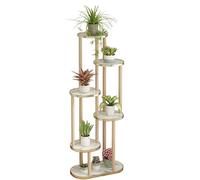 SIUQCGIPRT Plant Stand Plant Stand Indoor Corner Wood Plant Shelf for Multiple Plants Tall Round Flower Pot Holder Rack for Patio Garden Balcony Living Room Bedroom,B,5 Tier（C-6 Tier）