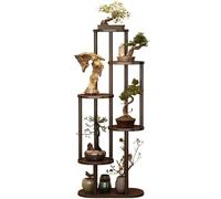 SIUQCGIPRT Plant Stand Plant Stand Indoor Corner Wood Plant Shelf for Multiple Plants Tall Round Flower Pot Holder Rack for Patio Garden Balcony Living Room Bedroom,C,6 Tier（A-6 Tier）
