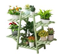 SIUQCGIPRT Plant Stand Plant Stand Indoor Outdoor - Tall Plant Shelf for Multiple Plants Pots - Bamboo Flower Stand Holder Ladder Rack for Windowsill Garden Balcony Living Room Patio,（Green-6 Potted）