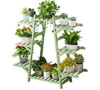 SIUQCGIPRT Plant Stand Plant Stand Indoor Outdoor - Tall Plant Shelf for Multiple Plants Pots - Bamboo Flower Stand Holder Ladder Rack for Windowsill Garden Balcony Living Room Patio,（Green-8 Potted）