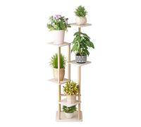 SIUQCGIPRT Plant Stand Tall Plant Stand for Indoor, Wood Plant Shelf Corner Display Rack, Multi-Tier Planter Pot Holder Flower Stand for Living Room Balcony Garden Patio,White-6 Tiers