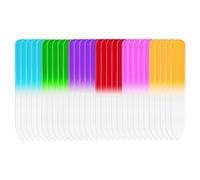 SIUSIO 30 Pack Professional Czech Crystal Glass Nail Files Double Sided Etched Surface Files Gradient Rainbow Color for Acrylic Nail Emery Boards & Buffer (SIX Colors)