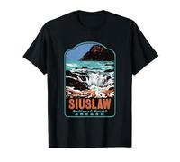 Siuslaw National Forest Oregon Coast Retro Travel Art Value Graphic T-Shirt