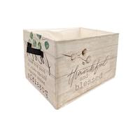 SiuSue Inspirational Christian Storage Bin Box with Handles, Positive Affirmation Religious Foldable Linen Fabric Home Cubes Baskets Closet Organizer Container for Clothes Toys Books