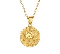 SIUSYACI 12 Constellation Stainless Steel Necklace Zodiac Round Charms Pendant Star Sign Horoscope Pendant Astrology Birthday Gifts (Virgo)