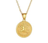 SIUSYACI 12 Constellation Stainless Steel Necklace Zodiac Round Charms Pendant Star Sign Horoscope Pendant Astrology Birthday Gifts (Sagittarius)