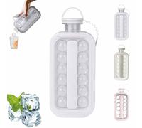 SIUSYACI 2-In-1 Ice Hockey Mold Kettle, water curle, ice grid, ice cube, silicone spherical abrasive, press household transparent curling (White)