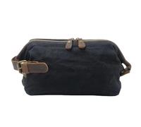 SIUSYACI Canvas And Leather Men Toiletry Bag For Travel Large Capacity Toiletries Bags, Black, High-quality