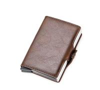SIUSYACI Card Holder, Men Credit Card Holder, Slim Card Case Front Pocket Anti-theft-RFID Auto Pop up Travel Thin Wallets for Men, Coffee, Business
