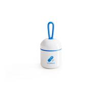 SIUSYACI Keychain Pill Holder, Small Pill Box Case Container Organizer for Purse, Removable Divider, Silicone Seal Moisture Proof Mini Pill Bottle for Outdoor Camping Travel (Blue)