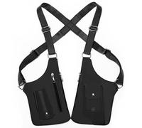 SIUSYACI Leather Shoulder Armor Hidden Underarm Strap Wallet Adjustable Anti Pickpocket Accessories with Double Bag for Men Women