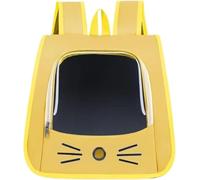 SIUSYACI Pet Backpack Carrier, Traveler Breathable Transparent Carrier for Cats or Dogs, Large Space and Foldable Pet Carrier for Travel, Hiking, Shopping, and Vet (Yellow)