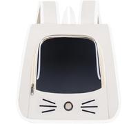 SIUSYACI Pet Backpack Carrier, Traveler Breathable Transparent Carrier for Cats or Dogs, Large Space and Foldable Pet Carrier for Travel, Hiking, Shopping, and Vet (White)