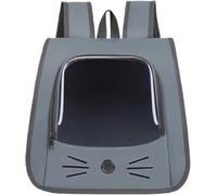 SIUSYACI Pet Backpack Carrier, Traveler Breathable Transparent Carrier for Cats or Dogs, Large Space and Foldable Pet Carrier for Travel, Hiking, Shopping, and Vet (Grey)