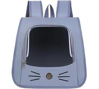 SIUSYACI Pet Backpack Carrier, Traveler Breathable Transparent Carrier for Cats or Dogs, Large Space and Foldable Pet Carrier for Travel, Hiking, Shopping, and Vet (Blue)