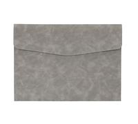 SIUSYACI PU Leather Document File Folder,Thin A4 Folder Envelope File Organizer Storage Bag, Receipt Contract Case with Magnetic Closure (Grey)