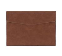SIUSYACI PU Leather Document File Folder,Thin A4 Folder Envelope File Organizer Storage Bag, Receipt Contract Case with Magnetic Closure (Brown)