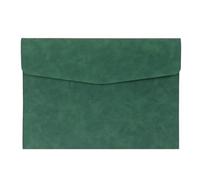 SIUSYACI PU Leather Document File Folder,Thin A4 Folder Envelope File Organizer Storage Bag, Receipt Contract Case with Magnetic Closure (Green)