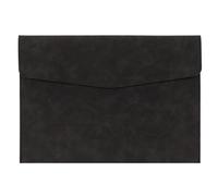 SIUSYACI PU Leather Document File Folder,Thin A4 Folder Envelope File Organizer Storage Bag, Receipt Contract Case with Magnetic Closure (Black)