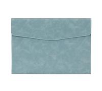 SIUSYACI PU Leather Document File Folder,Thin A4 Folder Envelope File Organizer Storage Bag, Receipt Contract Case with Magnetic Closure (Blue)
