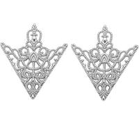 SIUSYACI Retro Hollow Pattern and Angle Triangle Collar Pins Brooch Clip Pin Brooches Shirt Collar Decoration Parts, One Size, Alloy Steel, no gemstone