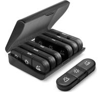 SIUSYACI Weekly Stackable Pill Organizer, 3 Times A Day Pill Organizer Box Morning, Noon and Evening, 7 Stackable Compartments (Black)