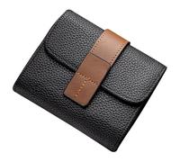 SIUSYACI Women’s Accordion Style Wallet, Small PU Leather Credit Card Holder, Compact Wallet with Multiple Card Slots, Zipper Buckle Closure Card Case, Black, Fashion