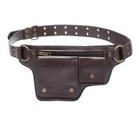 SIUSYACI Women Waist Bag Adjustable Belt PU Leather Steampunk Retro Design, Festival Gift Multipurpose Gothic Fanny Pack Hip Pouch, Coffee, Retro