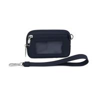 SIUSYACI Wristlet Wallet - Portable Pouch Coin Case,Card Holder Keychain Wallet with Clear Window - for Travelling Business Id Lipstick Headset, Blue, Fashion