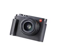 SIUTATDSH Camera Half Case for Leica Q2, Vintage Metal Genuine Leather Camera Protective Cases Stylish Portable Shockproof (Black)