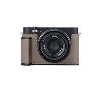 SIUTATDSH Camera Half Case for Sony Cyber-shot rx1riii rx1r3, Vintage Metal Genuine Leather Instant Camera Protective Cases for Sony rx1m3 Stylish Portable Shockproof (GrayD)