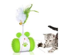 Siuwddee Automatic Cat Toy | 360 Degrees Rotating Energy Consuming Game,2000Mah Bell Feathers Wand for Training Floor Hunting Keeping Entertained Encouraging Exercise Playtime Home Indoor
