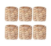 Siuwddee Burlap Napkin Rings - Farmhouse Wicker Buckles 6X - Fall Napkin Rings, Artificial Napkin Holder, Handmade Braided Grass Napkin Ring, Halloween Dinner Table Decor