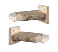 Siuwddee Cat Cage Step | Wall Mounted Cat Climbing Shelf - Space Saving Pet Paw Grinding Ladders Wooden for Indoor Kittens