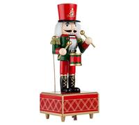 Siuwddee Christmas Music Box - Wood Wind Up Nutcracker Music Box,Holiday Decoration for Adults Teens Kids Collectors Craft Lovers Enthusiasts Mantelpiece Nightstand Shelf Dressing Table