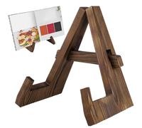 Siuwddee Cook Book Holder Stand | Wooden Rustic Recipe Book Holder for Counter | Cookbook Organizer Stands Compact for Wife Husband Family Men Girls Youth Daughter Teens Grandpa Grandma Son Women