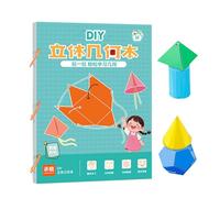 Siuwddee Geometry Learning Tools, Interactive Pull-String Geometry Learning Kit with Models, Space Thinking Training Game for Toddler Students Girls Kids Children
