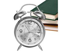 Siuwddee Old Fashioned Alarm Clock - Old Fashioned Analog Alarm Clock | Rechargeable Metal Body Timepiece with Twin Bell for Dorm Travel Bathroom Girls Teens Kids Boys