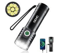 Siuyiu Torches LED Super Bright, USB-C Rechargeable Torch, 5 Modes with Digital Battery Display Camping Torch, IPX4 Waterproof LED Flashlight, 8-Hour Runtime (Battery-Powered) Ideal for Emergencies