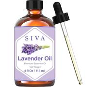 Siva Lavender Essential Oil - 4 Fl Oz - Natural Lavender Oil - for Diffuser, Face, Skin Care, Aromatherapy, Hair Care, Scalp and Body Massage - with Dropper