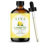 Siva Lemon Essential Oil - 4 Fl Oz - Natural Lemon Oil - for Diffuser, Face, Skin Care, Aromatherapy, Hair Care, Scalp and Body Massage - with Dropper