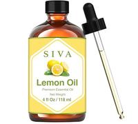 Siva Lemon Essential Oil - 4 Fl Oz - Natural Lemon Oil - for Diffuser, Face, Skin Care, Aromatherapy, Hair Care, Scalp and Body Massage - with Dropper