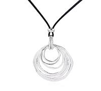 SiVaji Necklace Pendant Chain Men Women Jewellery Necklace 1Pcs Large Largenlook Circle Many Moving Chlong Pendant Leather Rope Chain Necklace Jewelry