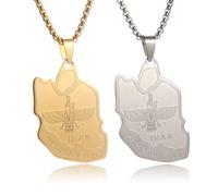 SiVaji Necklace Pendant Chain Men Women Jewellery Necklace Pendant Iran Map Persian Empire Necklace For Men Women Fashion Hip Hop Jewelry