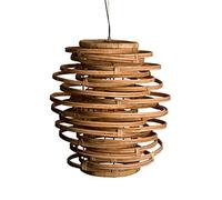 SIVAJI Revolving Bamboo Wicker Pendant Lights Industrial Beige Ceiling Light Shade Corridor Teahouse Hanging Lights Classic Basket Ceiling Lighting Fixture For For Living Room Kitchen Hallway