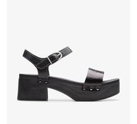Clarks Sivanne Bay Platform Mid Heel Sandals - Black, Black, Size 6, Women Black