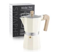 Sivaphe Stovetop Coffee Maker 450ml, Aluminium Italian Espresso Maker, Gas & Electric Stove Top Moka Pot, 9 Cups, White