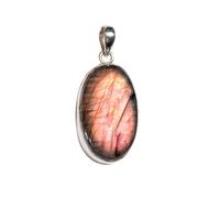 SIVARA Handmade 925 Sterling Silver Oval Gemstone Pendant for Women - Elegant Statement Jewelry Anniversary Christmas Halloween New Year Jewelry Idea Gift, 18*30 mm Oval, Sterling Silver, Multi