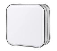 Siveit 40 Capacity CD/DVD Case Holder Portable Zipper CD Wallet Hard Plastic DVD Cases Storage Binder Organizer for Car Home Office Travel (White)